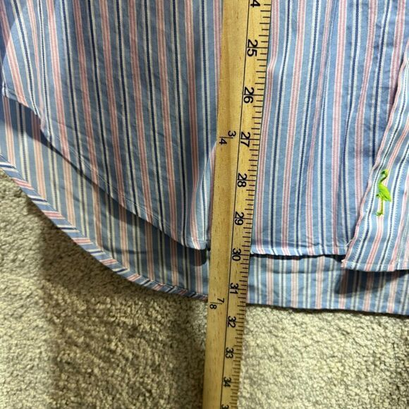 Tailorbyrd‎ Shirt Men's Large Blue Pink Striped Button Down Long Sleeve Cotton - Picture 7 of 13